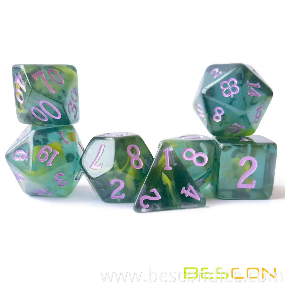 Glitter Nebula Polyhedral Dice 2